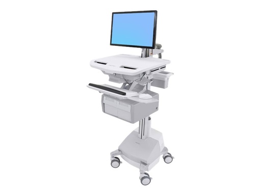 [SV44-12C1-2] Ergotron Cart with LCD Arm, SLA Powered, 2 Tall Drawers - Wagen - offene Architektur - für LCD-Display / PC-Ausrüstung - verriegelbar - Aluminium, verzinker Stahl, hochwertiger Kunststoff - Bildschirmgröße: bis zu 61 cm (bis zu 24 Zoll)