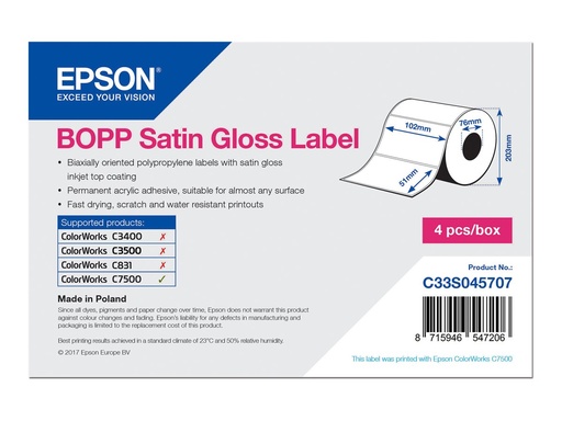 [C33S045707] Epson Premium - Biaxial gestrecktes Polypropylen (PP)