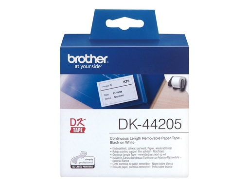 [DK44205] Brother DK44205 - Entfernbarer Klebstoff - weiß - Rolle (6,2 cm x 30,5 m)