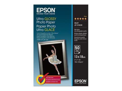 [C13S041944] Epson Ultra Glossy Photo Paper - Glänzend - 130 x 180 mm 50 Blatt Fotopapier