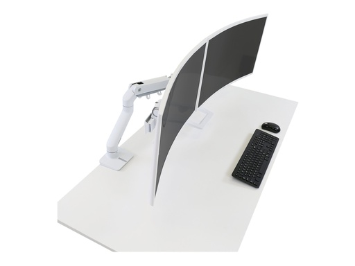 [45-476-216] Ergotron HX - Befestigungskit (Griff, Gelenkarm, Spannbefestigung für Tisch, Tischplattenbohrung, 2 Drehgelenke, Scharnierbogen, Verlängerung) - Konstante Krafttechnologie - für 2 LCD-Displays - weiß - Bildschirmgröße: bis zu 81,3 cm (bis zu 32 Zoll)