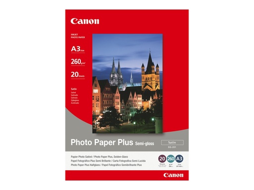 [1686B026] Canon Photo Paper Plus SG-201 - Halbglänzend - A3 (297 x 420 mm)
