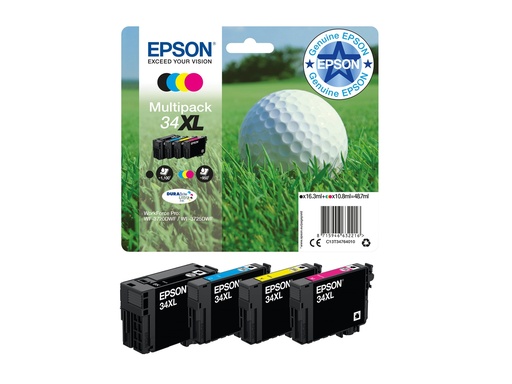 [C13T34764020] Epson 34XL - 4er-Pack - XL - Schwarz, Gelb, Cyan, Magenta