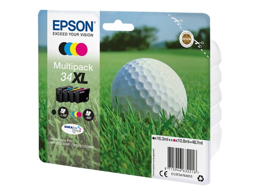 [C13T34764020] Epson 34XL - 4er-Pack - XL - Schwarz, Gelb, Cyan