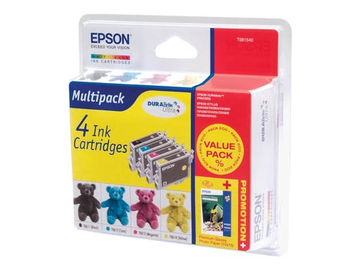 [C13T06154010] Epson Multipack T0615 - Druckerpatrone - 1 x pigmentiertes Schwarz, pigmentiertes Magenta, pigmentiertes Gelb, pigmentiertes Zyan
