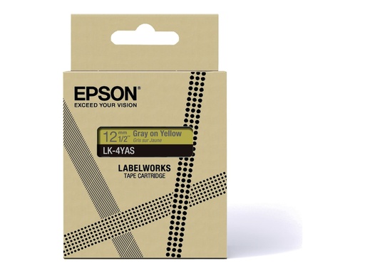 [C53S672104] Epson LabelWorks LK-4YAS - Grau auf Gelb - Rolle (1,2 cm x 8 m)
