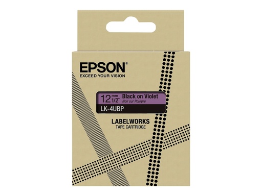 [C53S672101] Epson LabelWorks LK-4UBP - Schwarz auf Violett - Rolle (1,2 cm x 8 m)