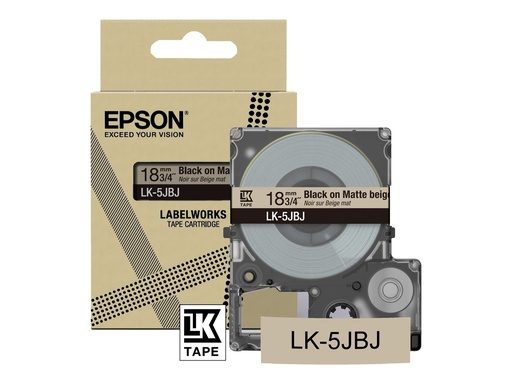 [C53S672091] Epson LabelWorks LK-5JBJ - Schwarz auf mattem Beige - Rolle (1,8 cm x 8 m)