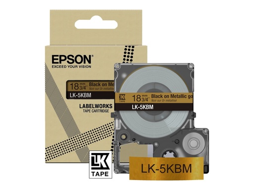 [C53S672093] Epson LabelWorks LK-5KBM - Schwarz auf metallischem Gold - Rolle (1,8 cm x 9 m)
