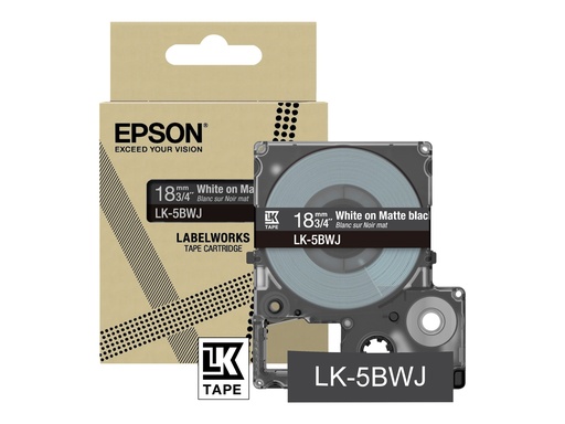 [C53S672083] Epson LabelWorks LK-5BWJ - Weiß auf Mattschwarz - Rolle (1,8 cm x 8 m)