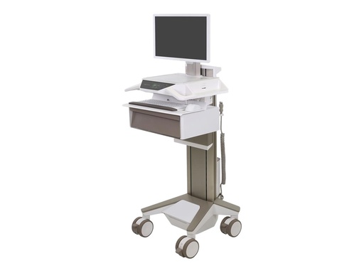 [C52-22B1-2] Ergotron CareFit Pro - Wagen - Electric Lift - für LCD-Display / PC-Ausrüstung - medizinisch - weiß, Warm Gray - Bildschirmgröße: bis zu 68,6 cm (bis zu 27 Zoll)