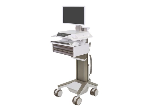 [C52-2211-2] Ergotron CareFit Pro - Wagen - Electric Lift - für LCD-Display / PC-Ausrüstung - verriegelbar - medizinisch - weiß, Warm Gray - Bildschirmgröße: bis zu 68,6 cm (bis zu 27 Zoll)