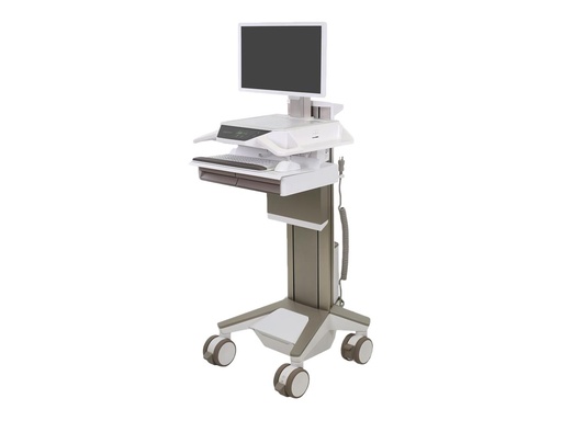 [C52-22A1-C] Ergotron CareFit Pro - Wagen - Electric Lift - für LCD-Display / PC-Ausrüstung - verriegelbar - medizinisch - weiß, Warm Gray - Bildschirmgröße: bis zu 68,6 cm (bis zu 27 Zoll)