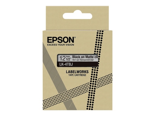 [C53S672065] Epson LabelWorks LK-4TBJ - Schwarz auf mattem Klar - Rolle (1,2 cm x 8 m)