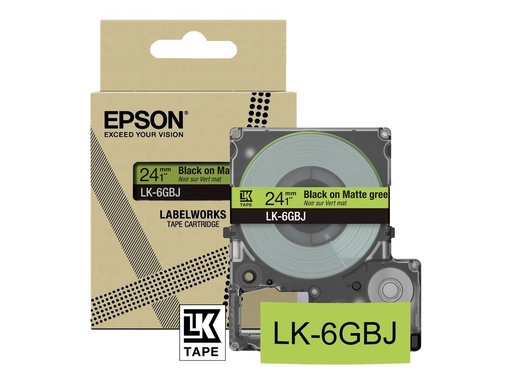 [C53S672078] Epson LabelWorks LK-5GBJ - Schwarz auf mattem Grün - Rolle (1,8 cm x 8 m)