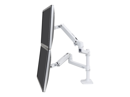 [45-492-216] Ergotron LX - Befestigungskit (Spannbefestigung für Tisch, Stange, 2 Gelenkarme, 2 Erweiterungsklammern) - für 2 LCD-Displays - Aluminium, Stahl - weiß - Bildschirmgröße: bis zu 61 cm (bis zu 24 Zoll)
