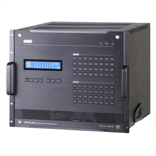 [VM3200-AT-G] ATEN 32x32 Modular Matrix Switch - Skalierungs-Matrix-Schalter - 15,2 Gbit/s - 15,2 Gbit/s - Schwarz - Metall - 9U