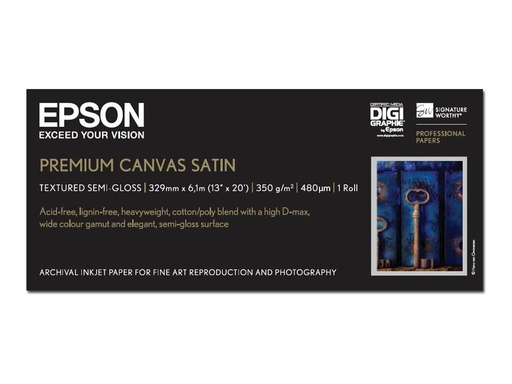 [C13S041845] Epson PremierArt Water Resistant Canvas - Glänzend - Rolle (33 cm x 6,1 m)