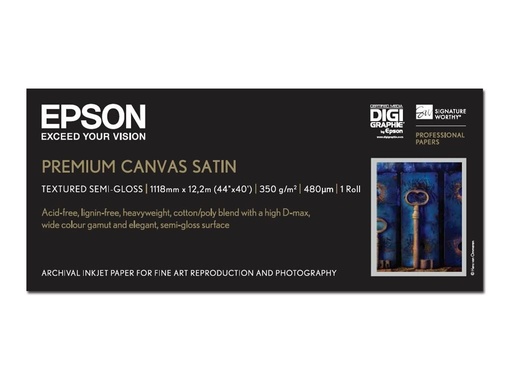 [C13S041848] Epson PremierArt Water Resistant Canvas - Glänzend - Rolle (111,8 cm x 12,2 m)