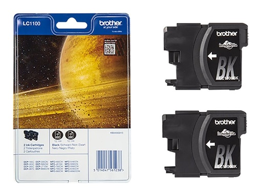 [LC1100BKBP2] Brother LC1100BKBP2 Schwarz Tinte auf Pigmentbasis e - Original - Tintenpatrone