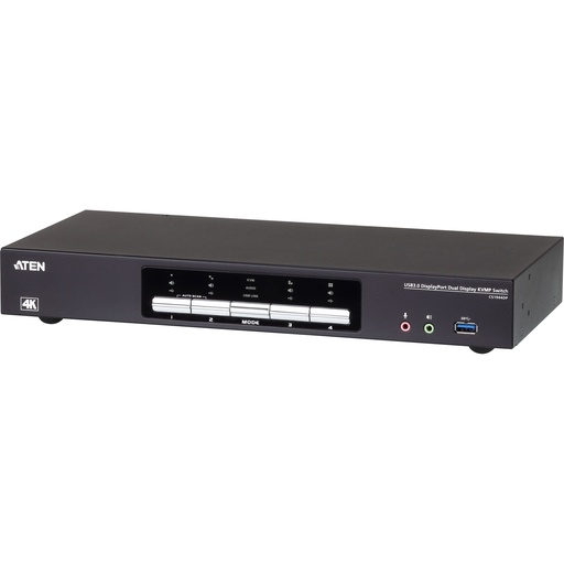 [CS1944DP-AT-G] ATEN 4-Port USB 3.0 4K DisplayPort Dual Display KVMP™ Switch - 4096 x 2160 Pixel - Ethernet/LAN - 4K Ultra HD - 6,125 W - Schwarz