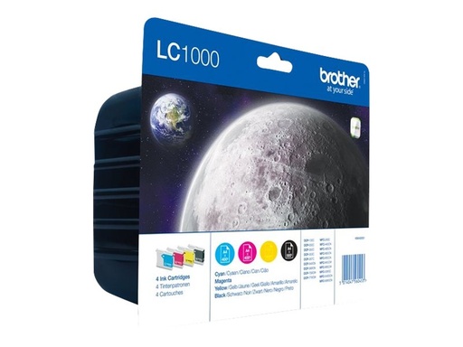 [LC1000VALBPDR] Brother LC1000 Value Pack - 4er-Pack - Schwarz, Gelb, Cyan, Magenta