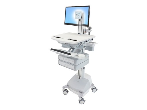 [SV44-1341-2] Ergotron Wagen - für LCD-Display / PC-Ausrüstung - medizinisch - Aluminium, verzinker Stahl, hochwertiger Kunststoff - Grau, weiß, Polished Aluminum - Bildschirmgröße: bis zu 61 cm (bis zu 24 Zoll)