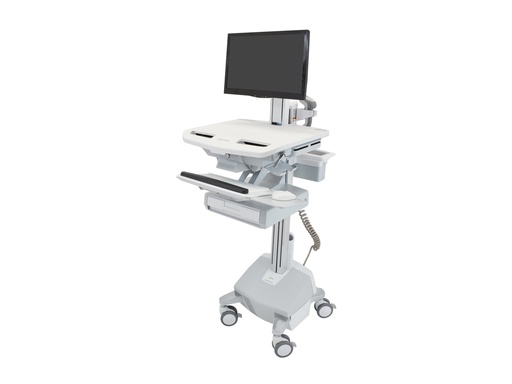 [SV44-1312-2] Ergotron Wagen - für LCD-Display / PC-Ausrüstung - medizinisch - Aluminium, verzinker Stahl, hochwertiger Kunststoff - Grau, weiß, Polished Aluminum - Bildschirmgröße: bis zu 55,9 cm (bis zu 22 Zoll)