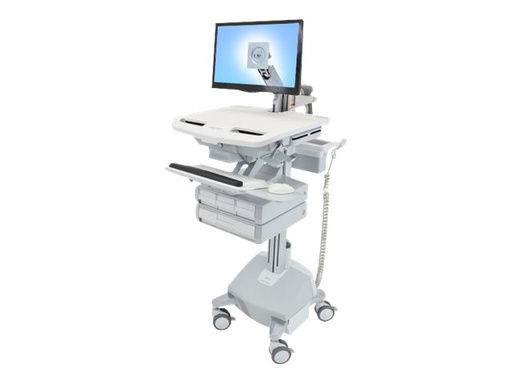 [SV44-1242-2] Ergotron Wagen - offene Architektur - für LCD-Display / PC-Ausrüstung - medizinisch - Aluminium, verzinker Stahl, hochwertiger Kunststoff - Grau, weiß, Polished Aluminum - Bildschirmgröße: bis zu 61 cm (bis zu 24 Zoll)