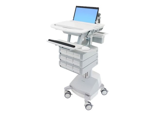 [SV44-1191-2] Ergotron Wagen - offene Architektur - für Notebook/Tastatur/Maus - medizinisch - Aluminium, verzinker Stahl, hochwertiger Kunststoff - Grau, weiß, Polished Aluminum - Bildschirmgröße: bis zu 43,9 cm (17,3" Breitbild)
