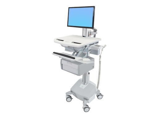 [SV44-13B2-C] Ergotron Cart with LCD Pivot, LiFe Powered, 1 Tall Drawer - Wagen für LCD-Display/Tastatur/Maus/CPU/Notebook/Barcodescanner (offene Architektur)