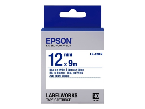 [C53S654022] Epson LabelWorks LK-4WLN - Blau auf weiß - Rolle (1,2 cm x 9 m)