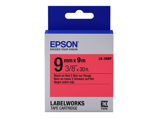 [C53S653001] Epson LabelWorks LK-3RBP - Schwarz auf rot - Rolle (0,9 cm x 9 m)