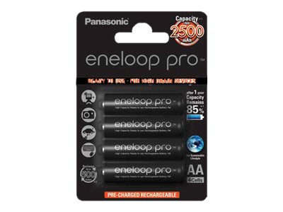 [BK-3HCDE/4BE] Panasonic eneloop pro BK-3HCDE - Batterie 4 x AA-Typ - NiMH