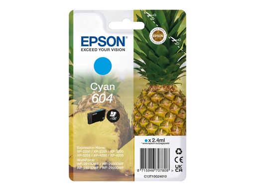 [C13T10G24020] Epson 604 - 2.4 ml - Cyan - original - Blister mit RF- / akustischem Alarmsignal