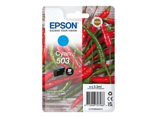 [C13T09Q24020] Epson 503 Singlepack - 3.3 ml - Cyan - original