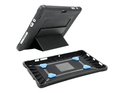[053020] Mobilis PROTECH - Hintere Abdeckung für Tablet - mit Ständer & Handschlaufe, verstärkt - Schwarz - für Apple 10.2-inch iPad Wi-Fi, Wi-Fi + Cellular (7. Generation, 8. Generation, 9. Generation)
