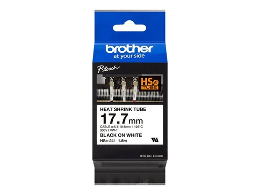 [HSE241] Brother HSe-241 - Schwarz auf Weiß - Rolle (1,8 cm x 1,5 m)