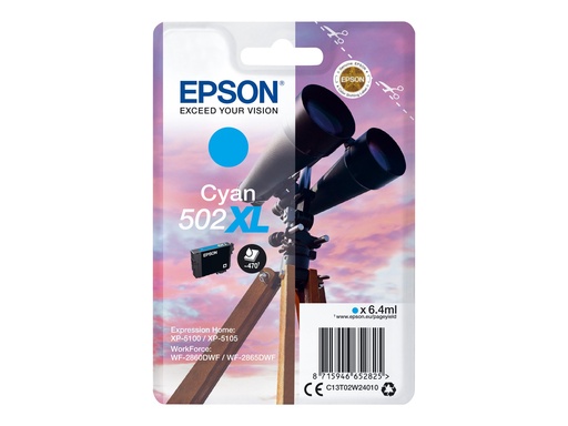 [C13T02W24020] Epson 502XL - 6.4 ml - mit hoher Kapazität - Cyan