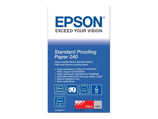 [C13S045111] Epson Proofing Paper Standard - Seidenmatt - 9 mil - Rolle (43,2 cm x 30,5 m)