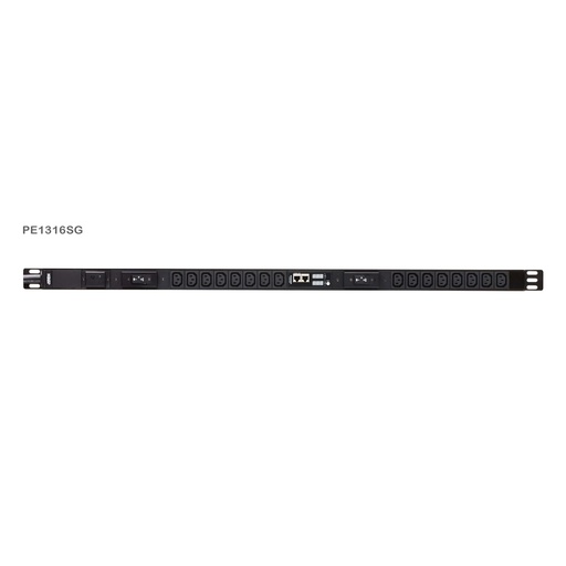 [PE1316SG] ATEN Basis-PDU mit Messfunktion 0U PDU mit Überspannungsschutz - Standard - Messgerät - 0U - Schwarz - LCD - 16 AC-Ausgänge - C13-Koppler