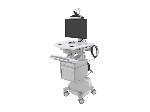 [SV44-53T1-2] Ergotron Wagen (nur Laden) - offene Architektur - für LCD-Display / PC-Ausrüstung - medizinisch - Kunststoff, Aluminium, verzinker Stahl - Grau, weiß, Polished Aluminum - Bildschirmgröße: bis zu 61 cm (bis zu 24 Zoll)