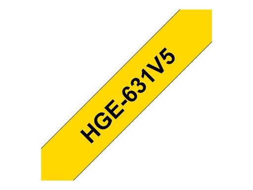 [HGE631V5] Brother HGE-631V5 - Schwarz auf Gelb - Rolle (1,2 cm x 8 m)