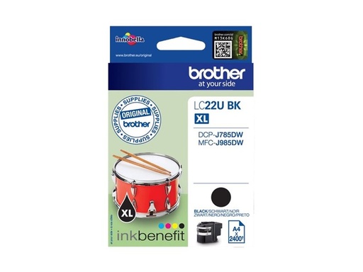 [LC22UBK] Brother LC22UBK - XL - Schwarz - original - Tintenpatrone