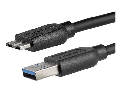 [USB3AUB2MS] StarTech.com 2m schlankes SuperSpeed USB 3.0 A auf Micro B Kabel - St/St - USB 3.0 Anschlusskabel - Schwarz - USB-Kabel - Micro-USB Typ B (M)