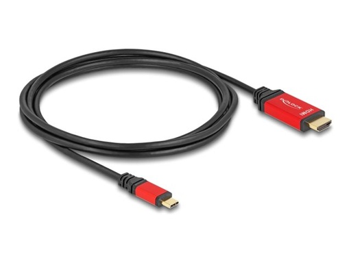 [80096] Delock Adapterkabel - USB-C männlich zu HDMI männlich - 2 m - Schwarz / Rot - 8K60Hz (7680 x 4320)