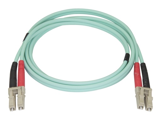 [450FBLCLC1] StarTech.com Aqua OM4 Duplex Multimode Fiber - 1m / 3 ft - 100 Gb - 50/125 - OM4 Fiber - LC to LC Fiber Patch Cable (450FBLCLC1)