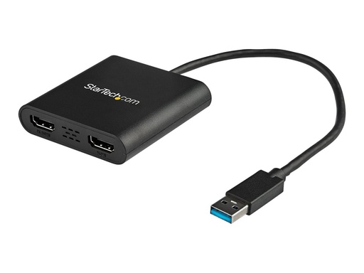[USB32HD2] StarTech.com Startech USB 3.0 to Dual HDMI Adapter, 1x 4K 30Hz & 1x 1080p, External Video & Graphics Card, USB Type-A to HDMI Dual Monitor Display Adapter Dongle, Supports Windows Only, Black - USB to Dual HDMI Adapter (USB32HD2)