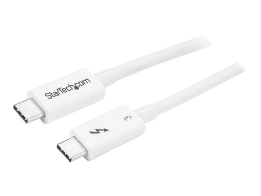 [TBLT34MM50CW] StarTech.com StarTech 1.6ft (50cm) Thunderbolt 3 Cable, 40Gbps, 100W PD, 4K/5K Video, Thunderbolt-Certified, Compatible w/ TB4/USB 3.2/DisplayPort - Thunderbolt-Kabel - USB-C (M)