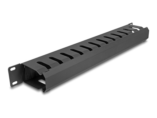 [67069] Delock Verlegetafel für Rack-Kabelmanagement - mit Bürste, 2 Öffnungen - Schwarz - 1U - 48.3 cm (19")